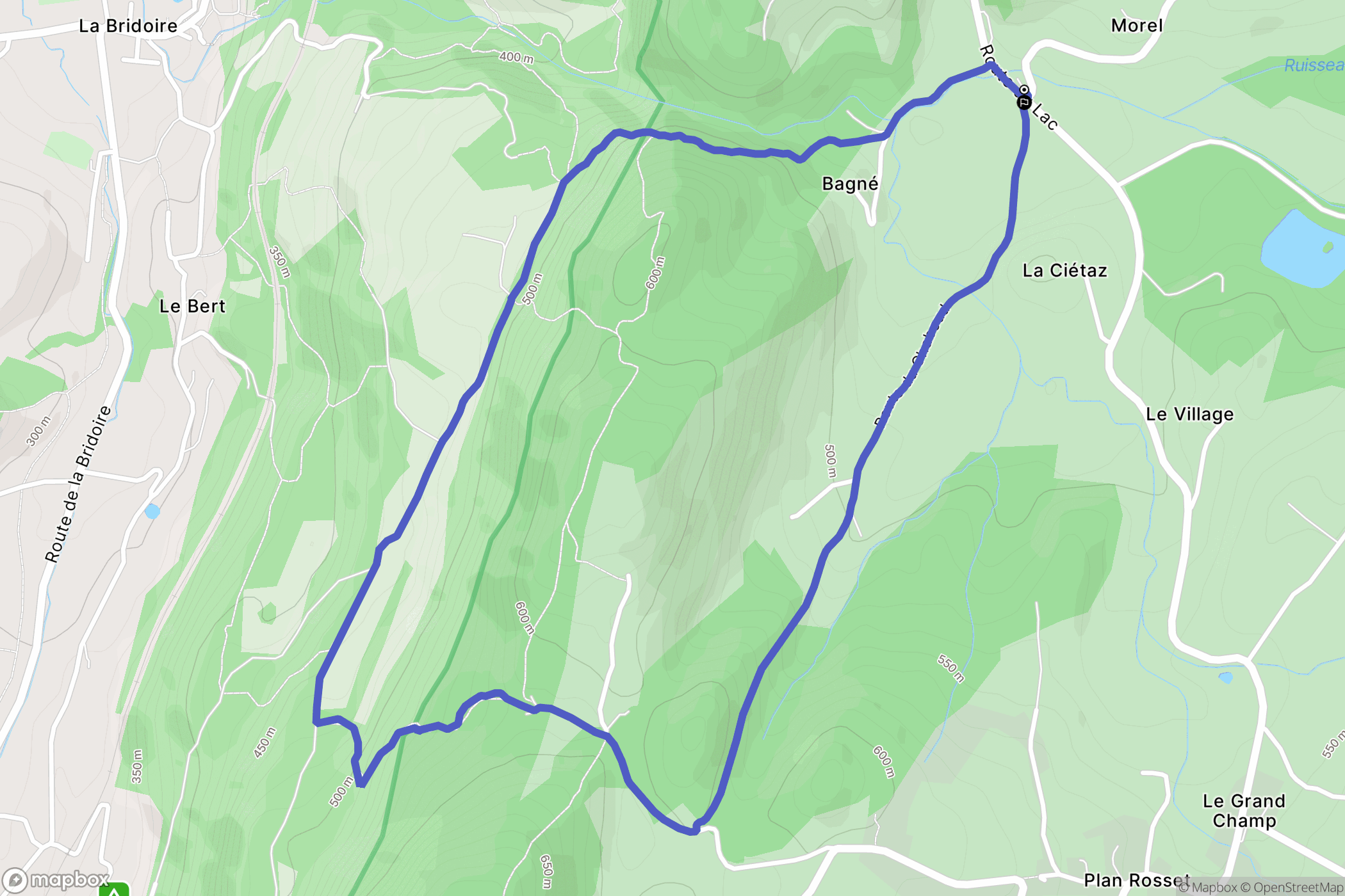 Attignat-Oncin : carte du parcours de randonnée - France