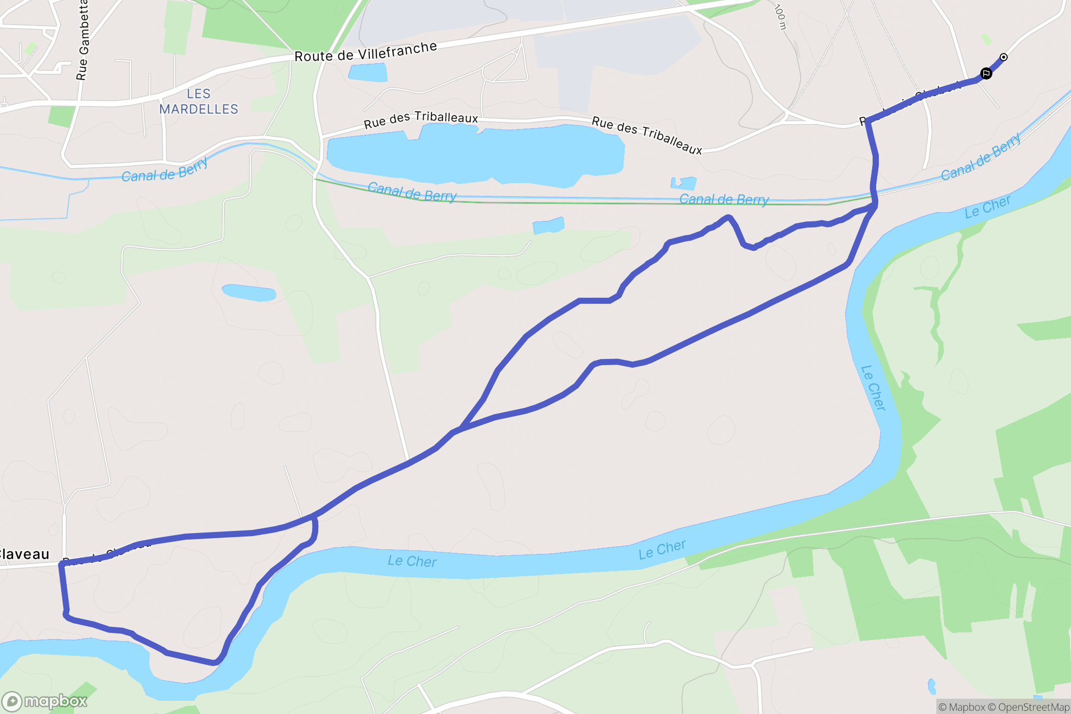 Gièvres : carte du parcours de randonnée - France