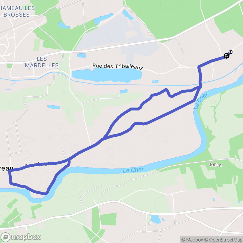 Gièvres : carte du parcours de randonnée - France
