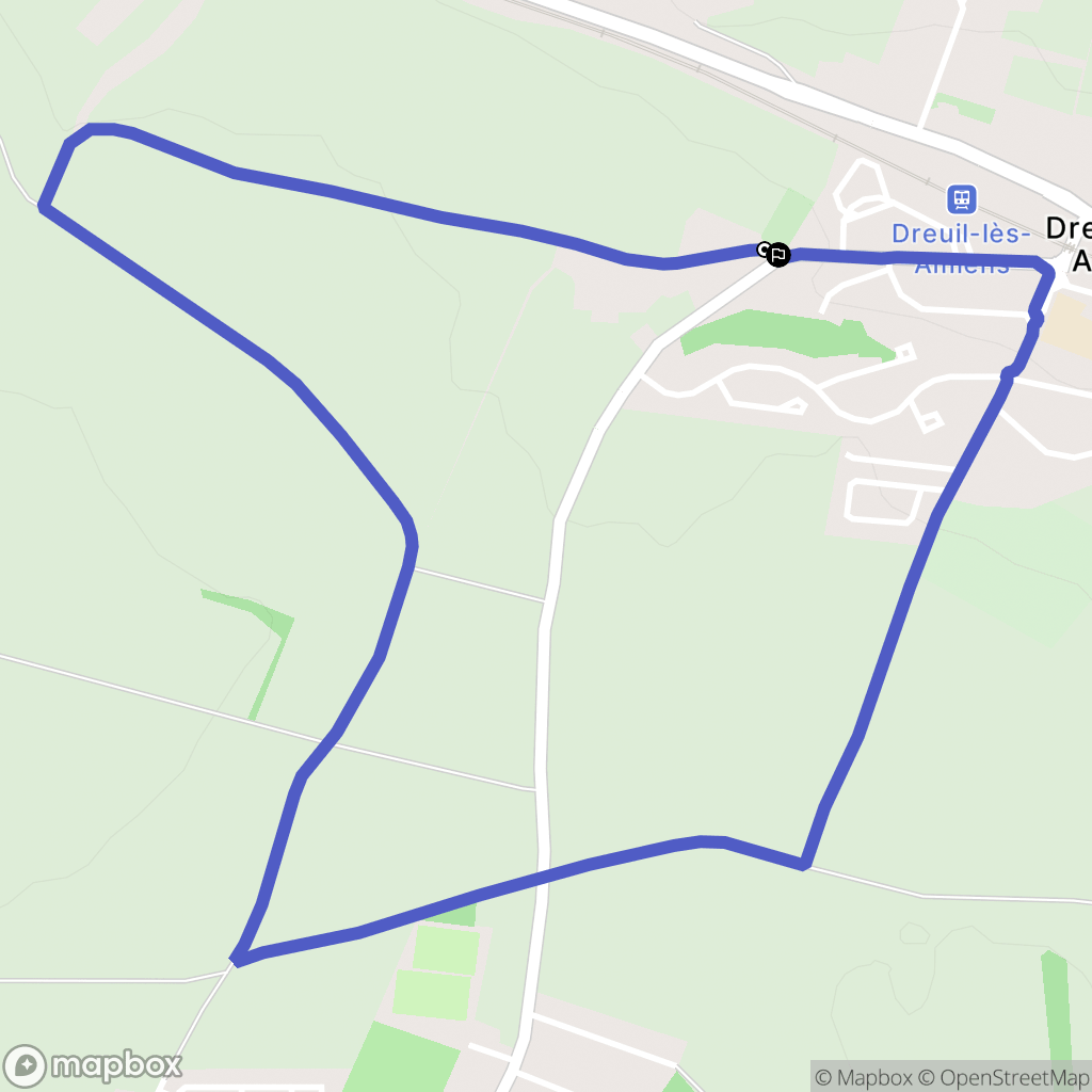 Dreuil-lès-Amiens : carte du parcours de randonnée - France