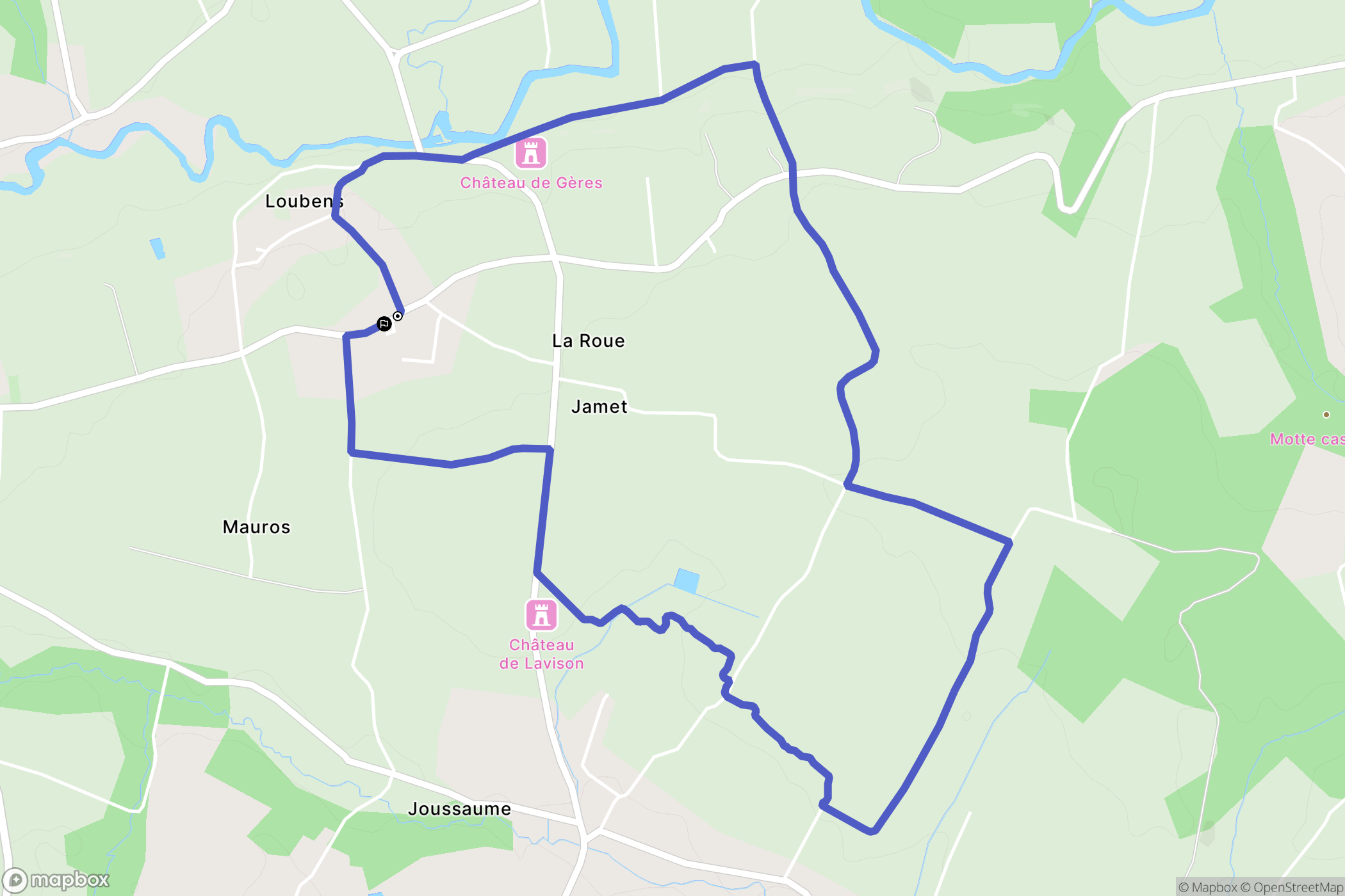 Loubens : carte du parcours de randonnée - France