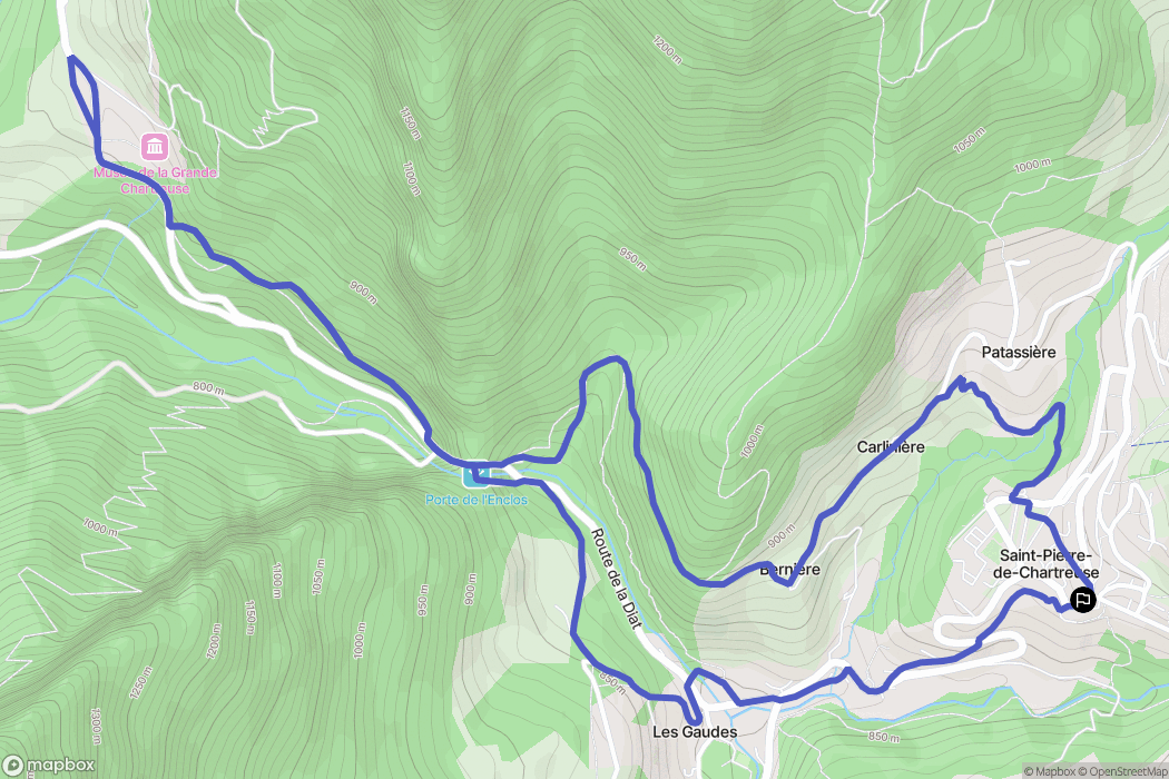 Saint-Pierre-de-Chartreuse : carte du parcours de randonnée - France