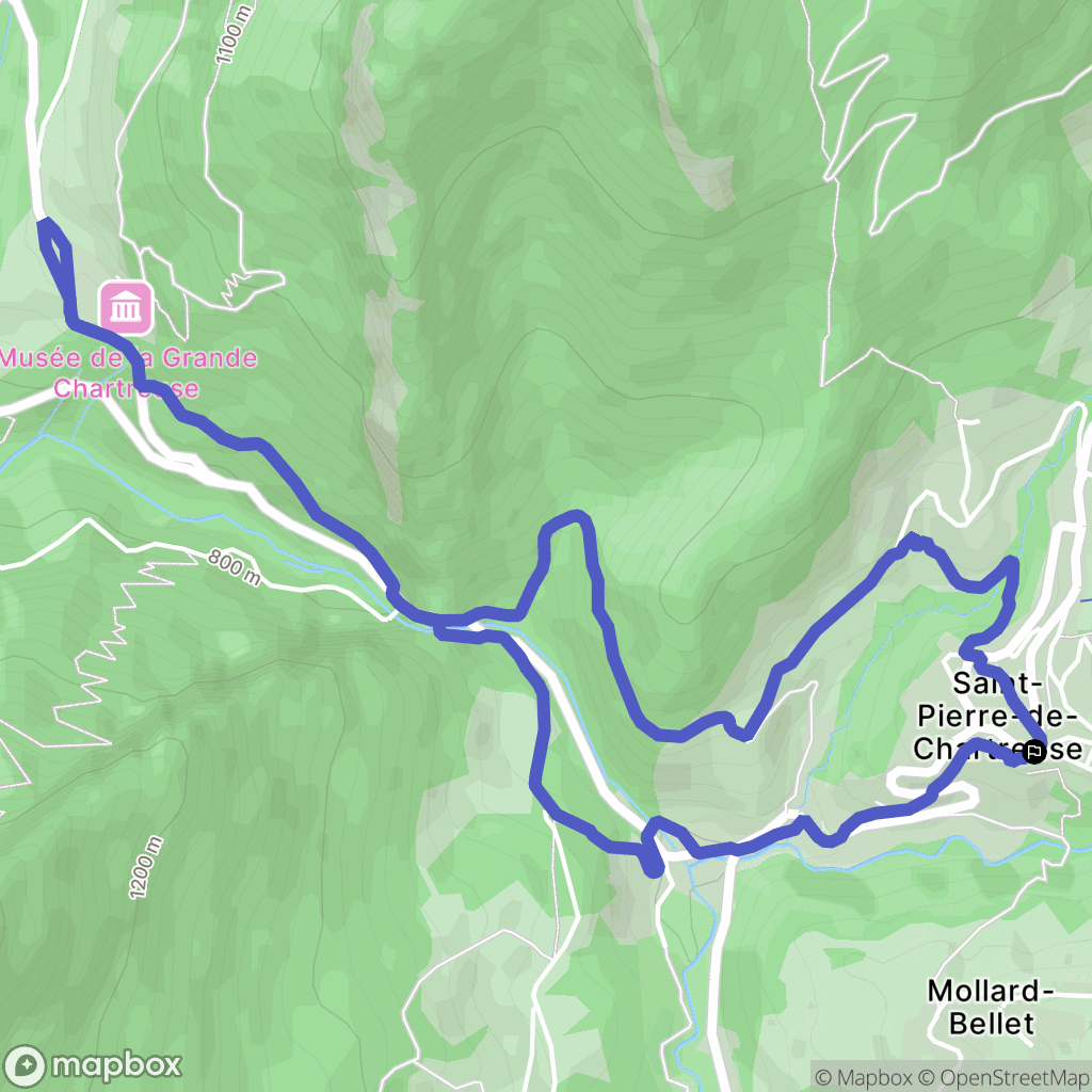 Saint-Pierre-de-Chartreuse : carte du parcours de randonnée - France