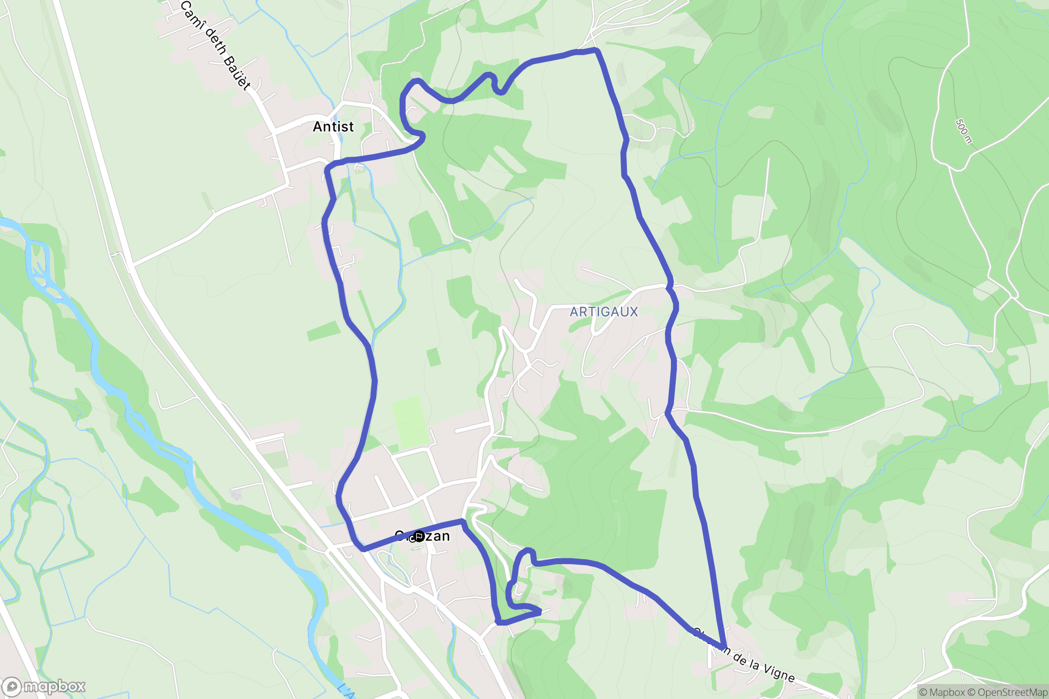 Ordizan : carte du parcours de randonnée - France