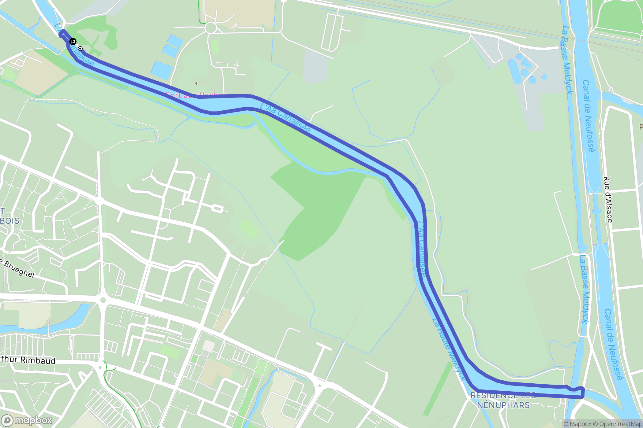 Saint-Omer : carte du parcours de randonnée - France