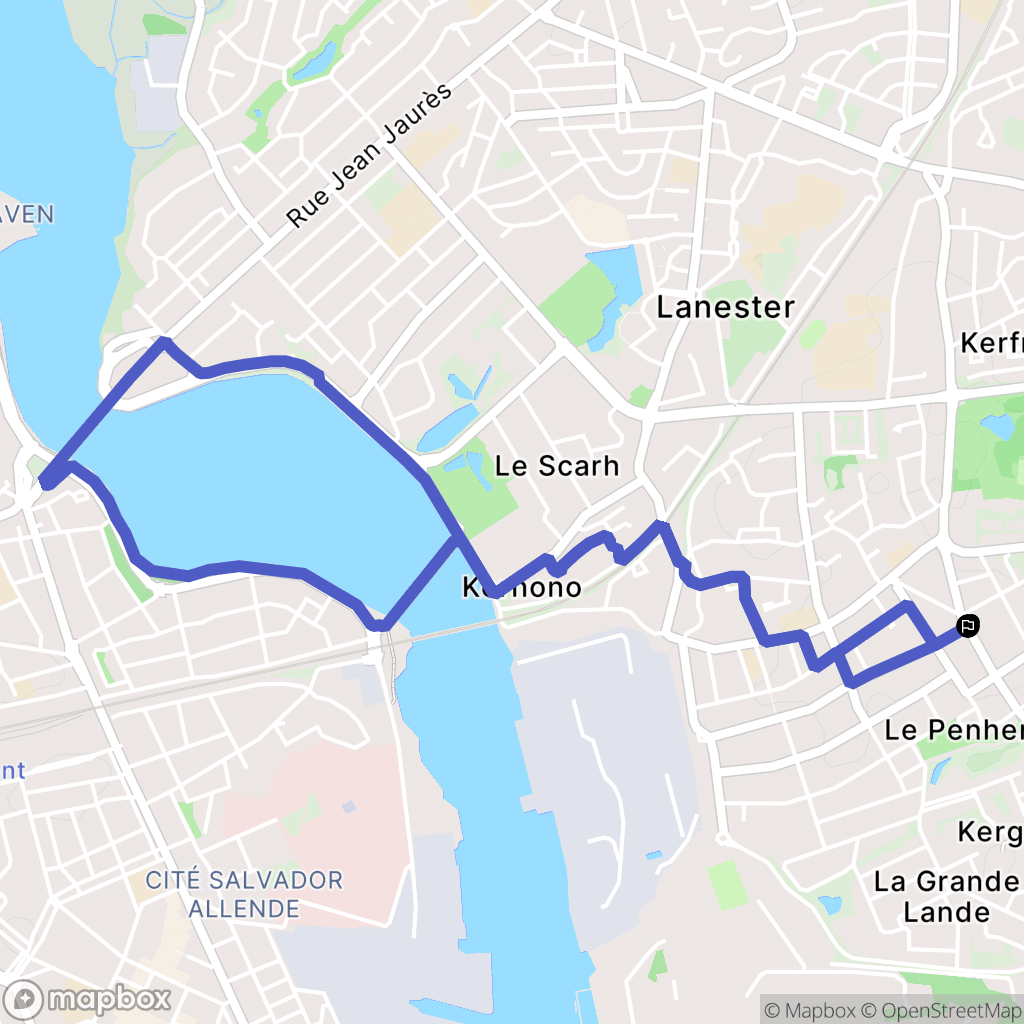 Lanester : carte du parcours de randonnée - France