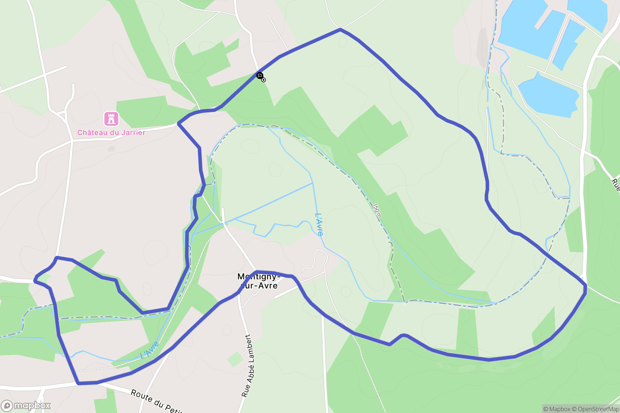 Courteilles : carte du parcours de randonnée - France