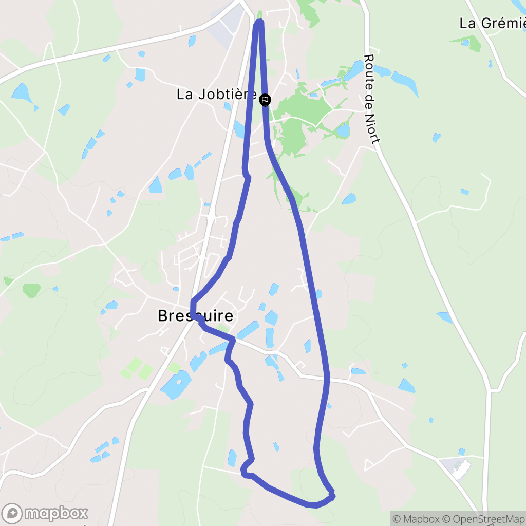 Bressuire : carte du parcours de randonnée - France