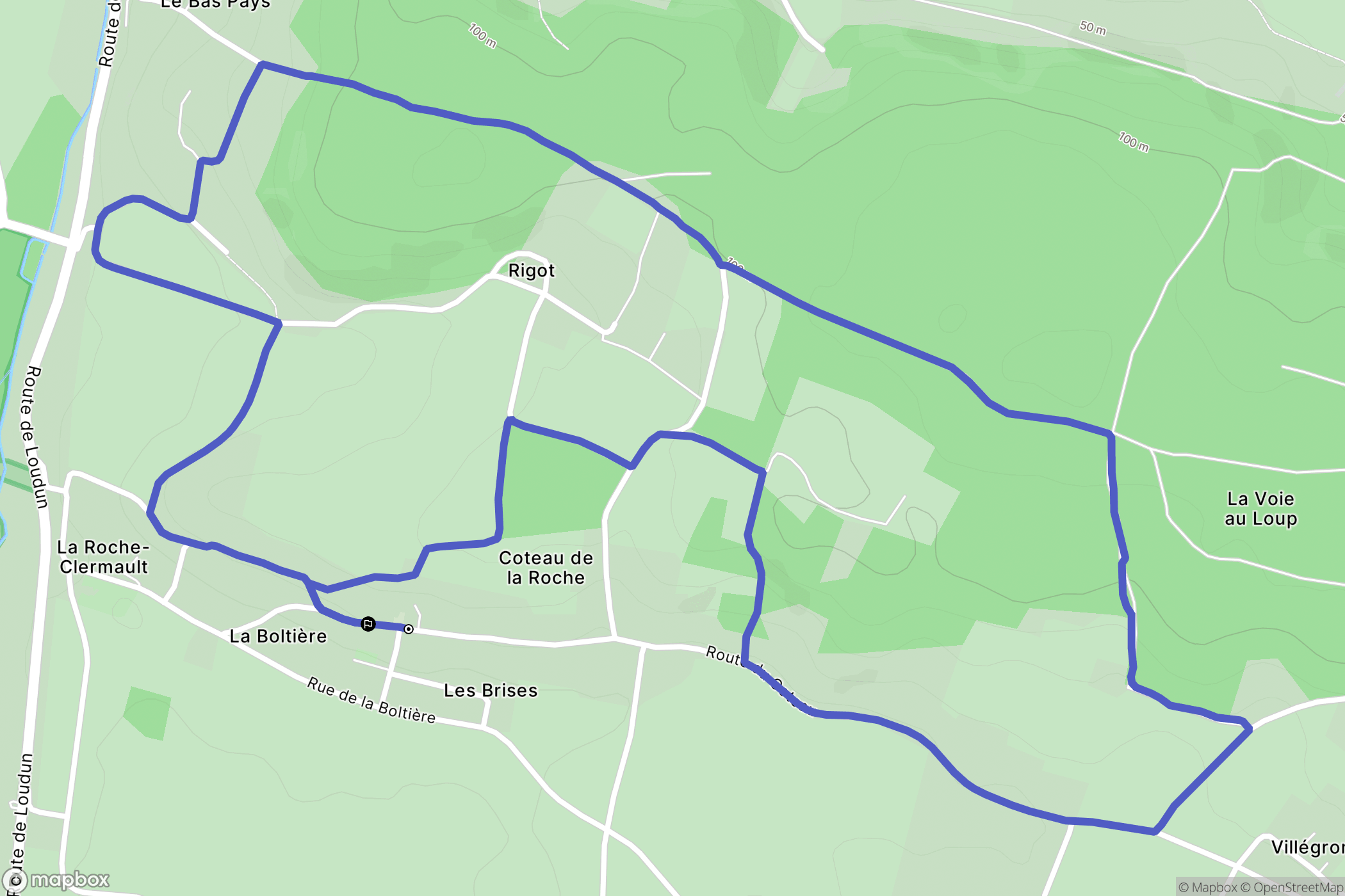 La Roche-Clermault : carte du parcours de randonnée - France