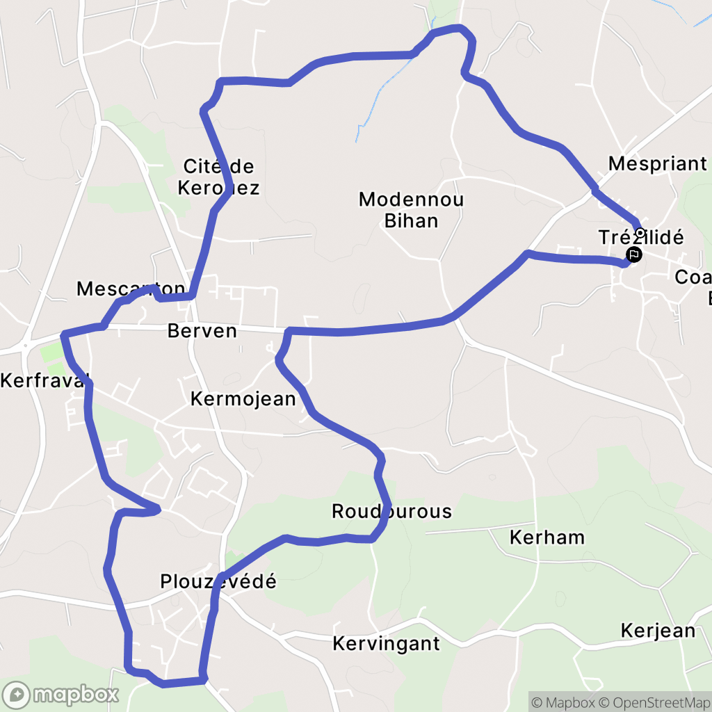 Trézilidé : carte du parcours de randonnée - France