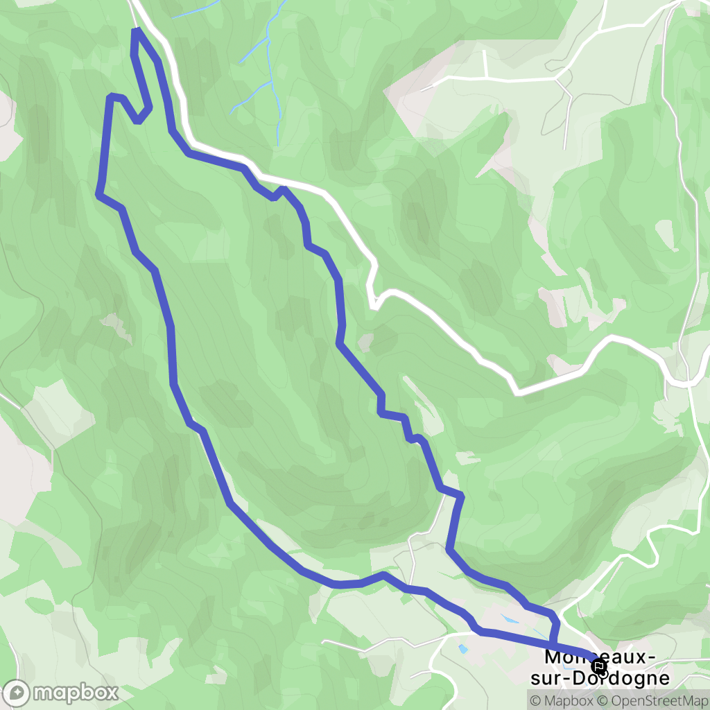 Monceaux-sur-Dordogne : carte du parcours de randonnée - France
