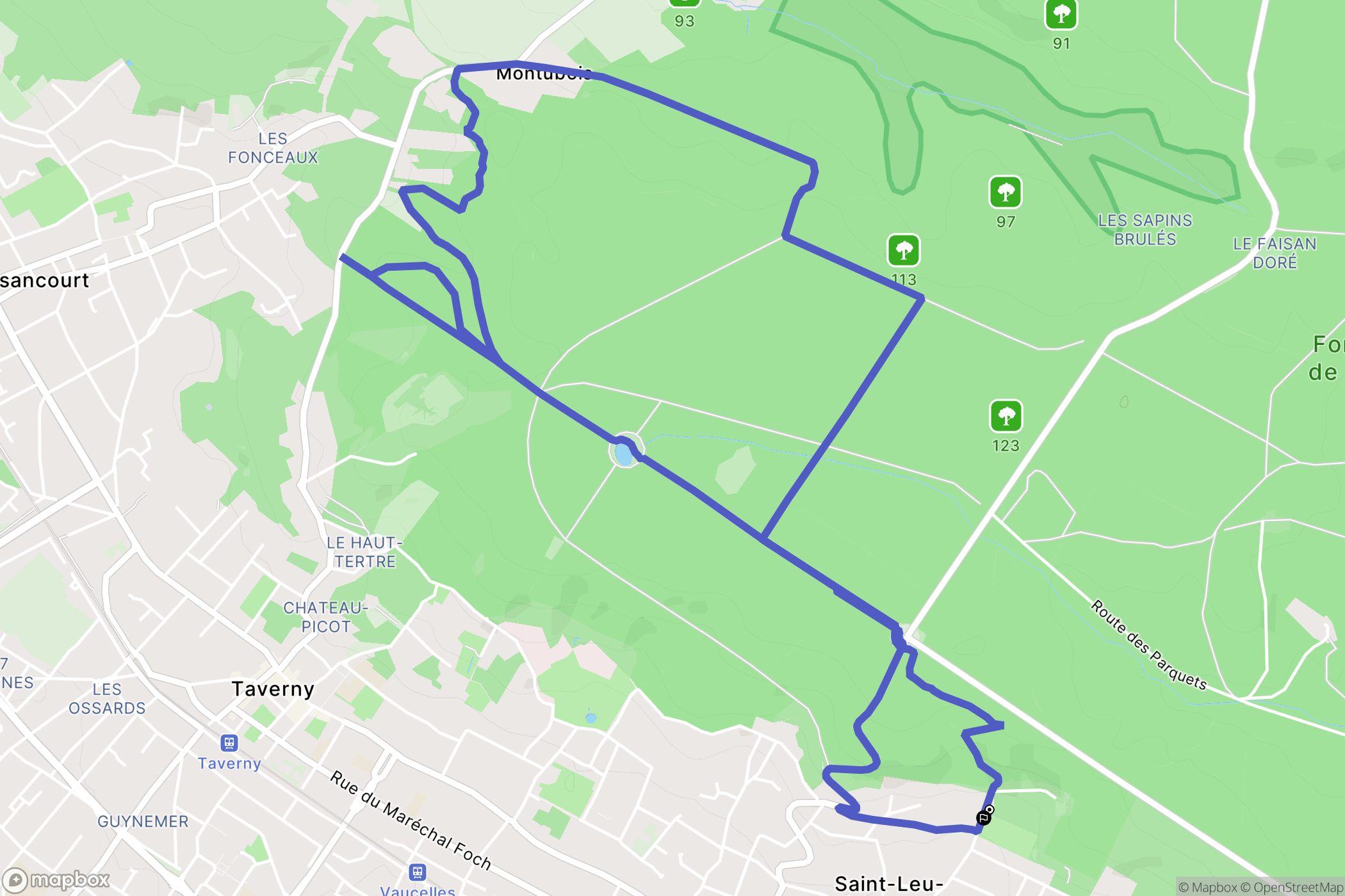 Saint-Leu-la-Forêt : carte du parcours de randonnée - France