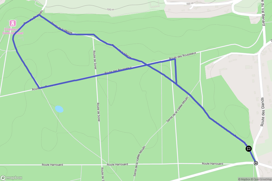 Sorel-Moussel : carte du parcours de randonnée - France