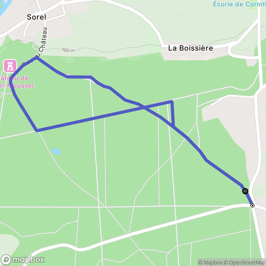 Sorel-Moussel : carte du parcours de randonnée - France