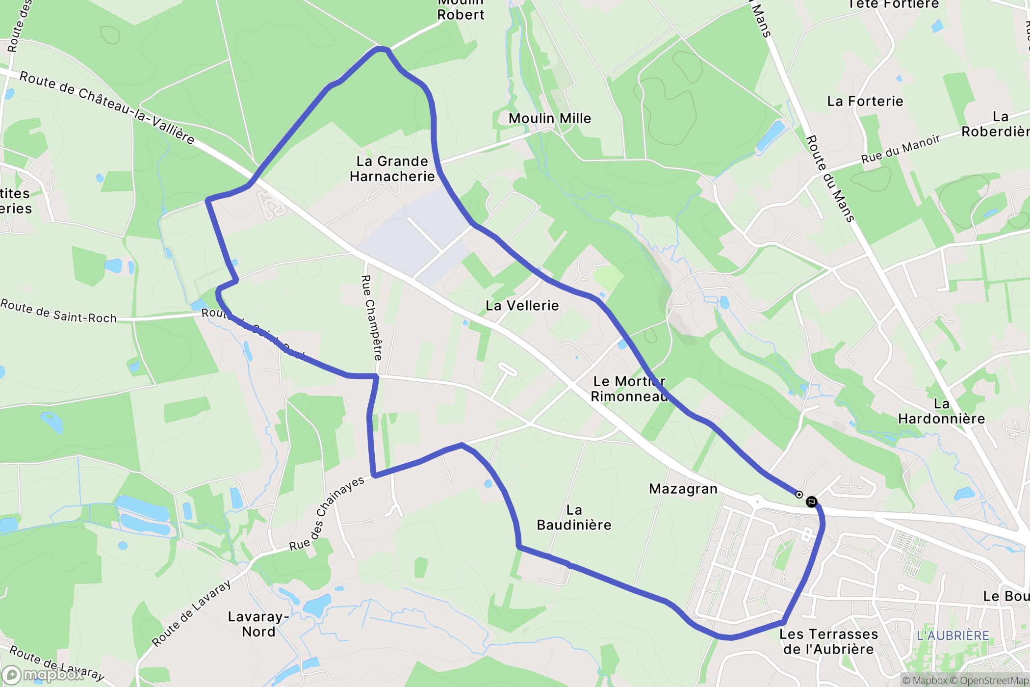 La Membrolle-sur-Choisille : carte du parcours de randonnée - France