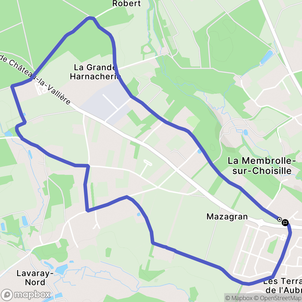 La Membrolle-sur-Choisille : carte du parcours de randonnée - France