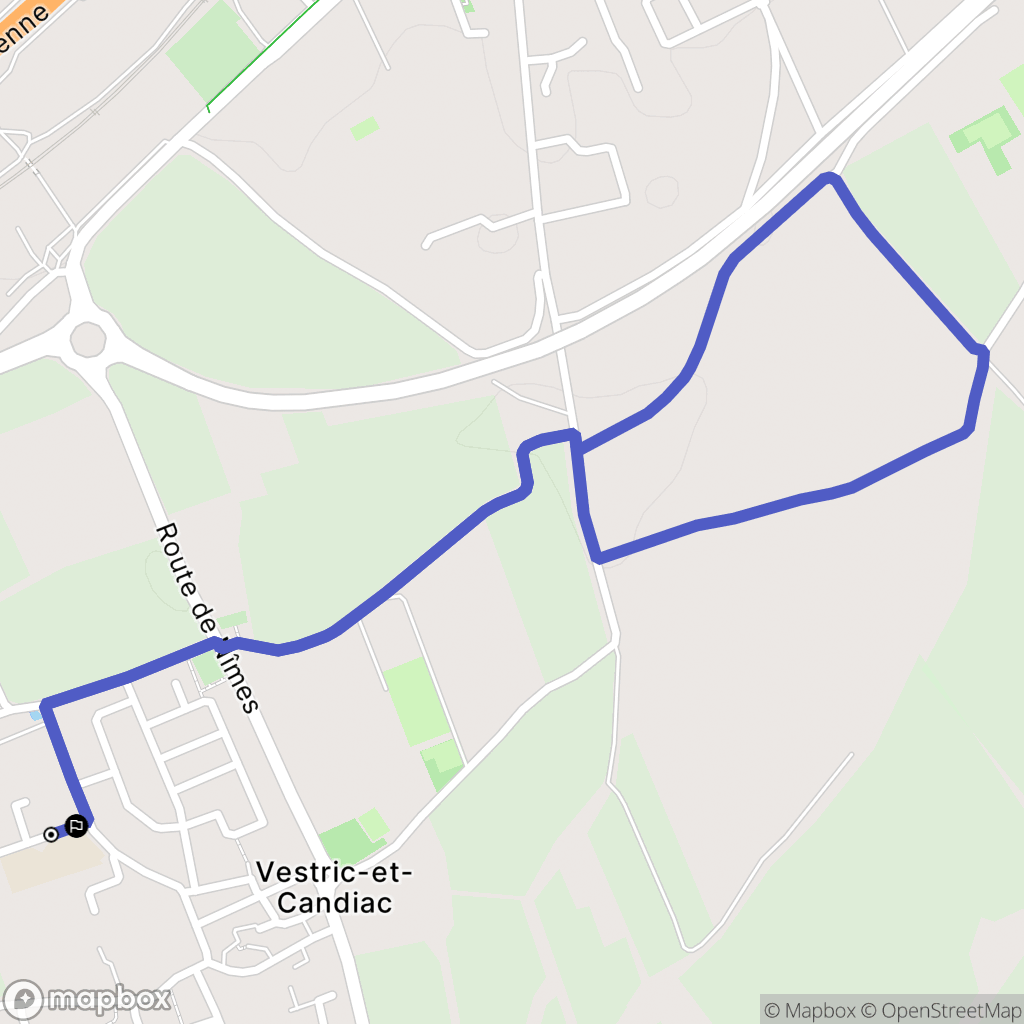 Vestric-et-Candiac : carte du parcours de randonnée - France