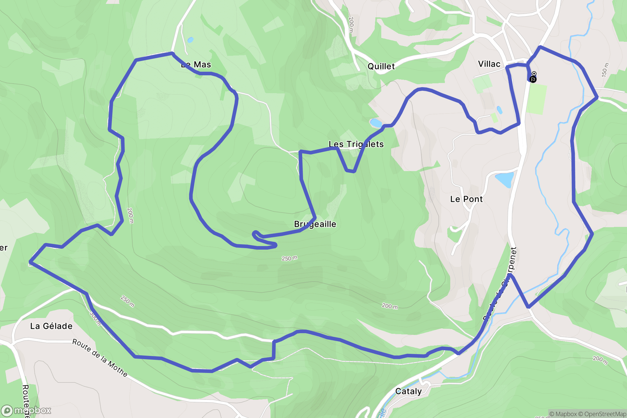 Villac : carte du parcours de randonnée - France