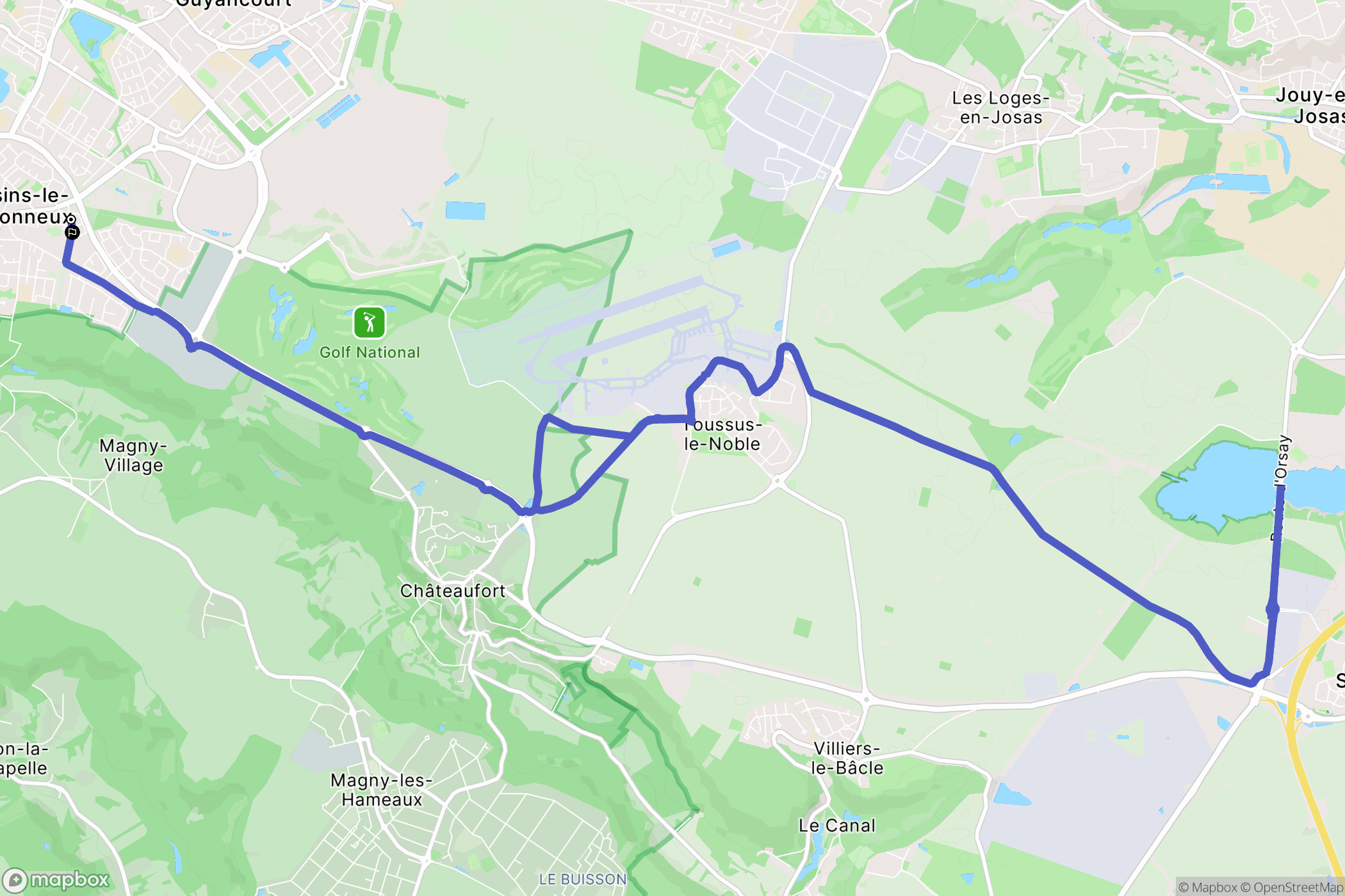 Voisins-le-Bretonneux : carte du parcours de randonnée - France