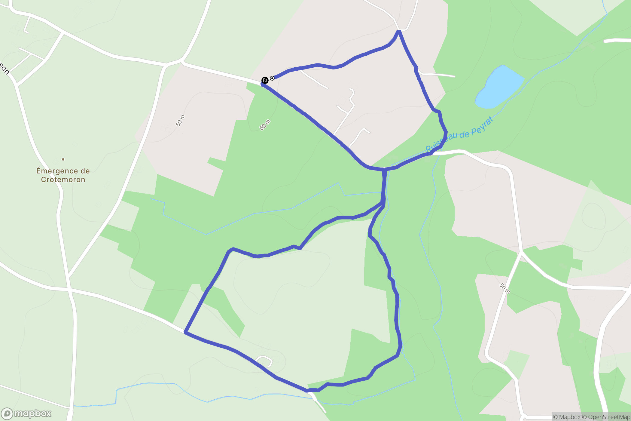 Saint-Quentin-de-Baron : carte du parcours de randonnée - France