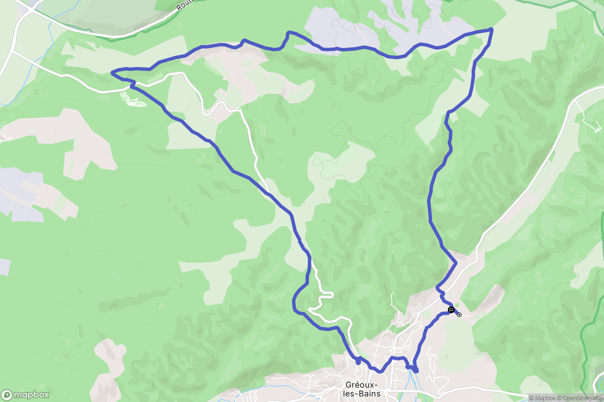 Gréoux-les-Bains : carte du parcours de randonnée - France