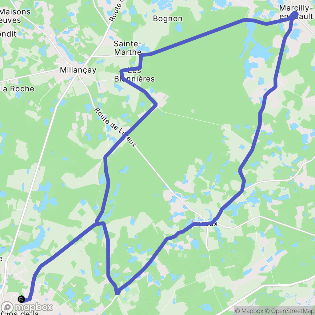 Romorantin-Lanthenay : carte du parcours de randonnée - France