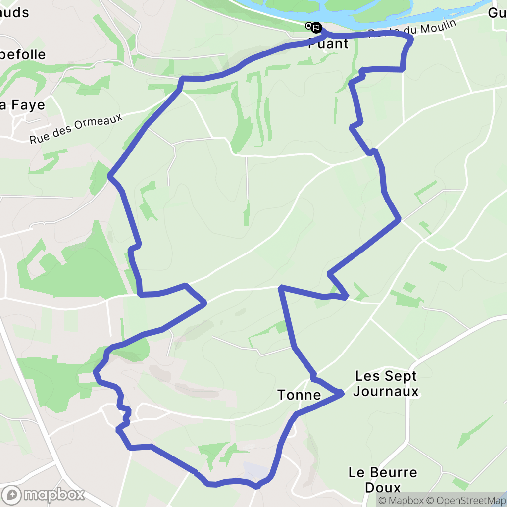Vindelle : carte du parcours de randonnée - France