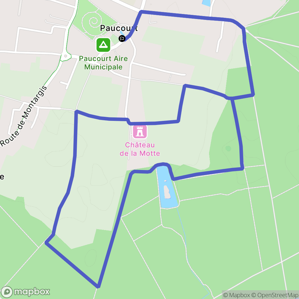 Paucourt : carte du parcours de randonnée - France