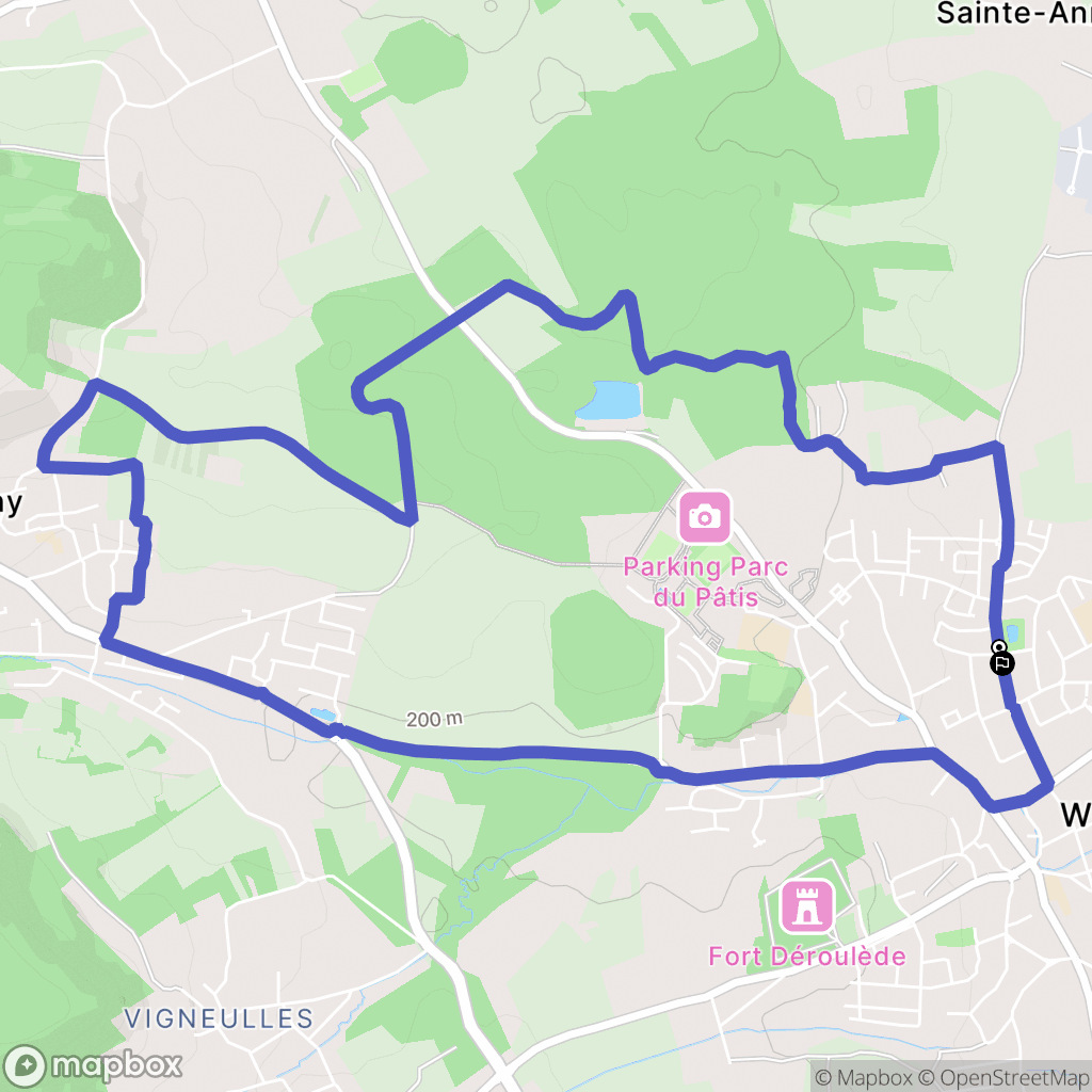 Woippy : carte du parcours de randonnée - France