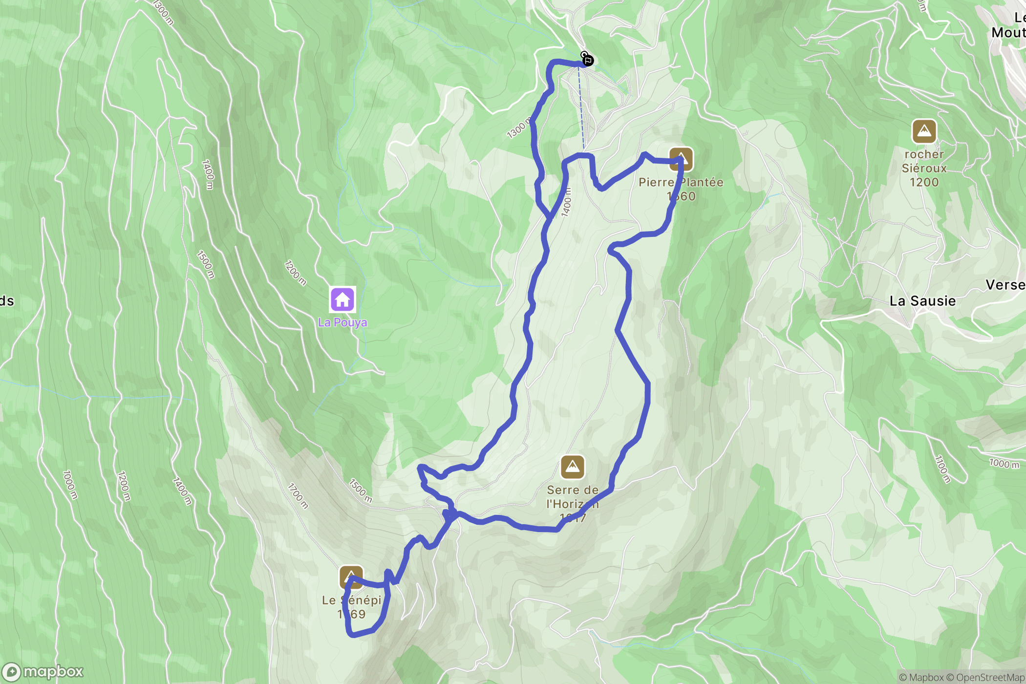 La Motte-d'Aveillans : carte du parcours de randonnée - France