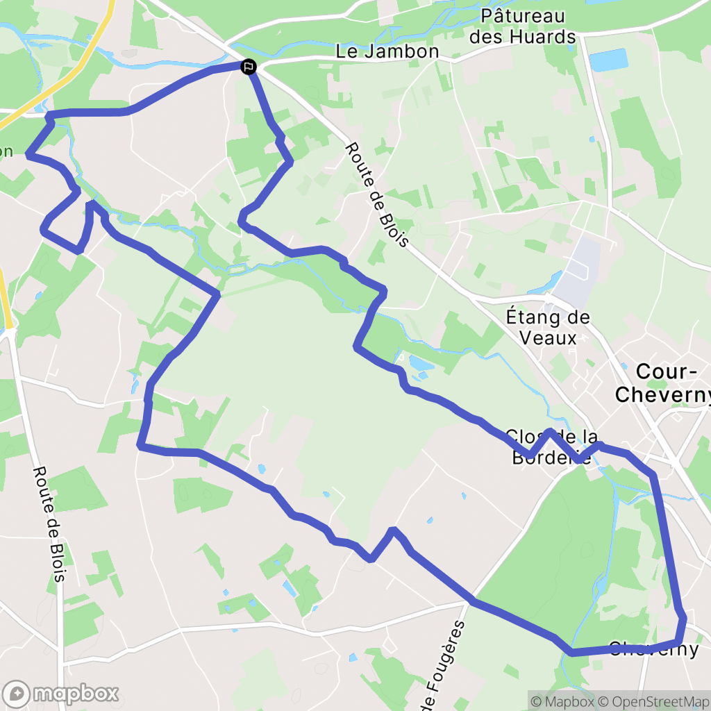 Cellettes : carte du parcours de randonnée - France