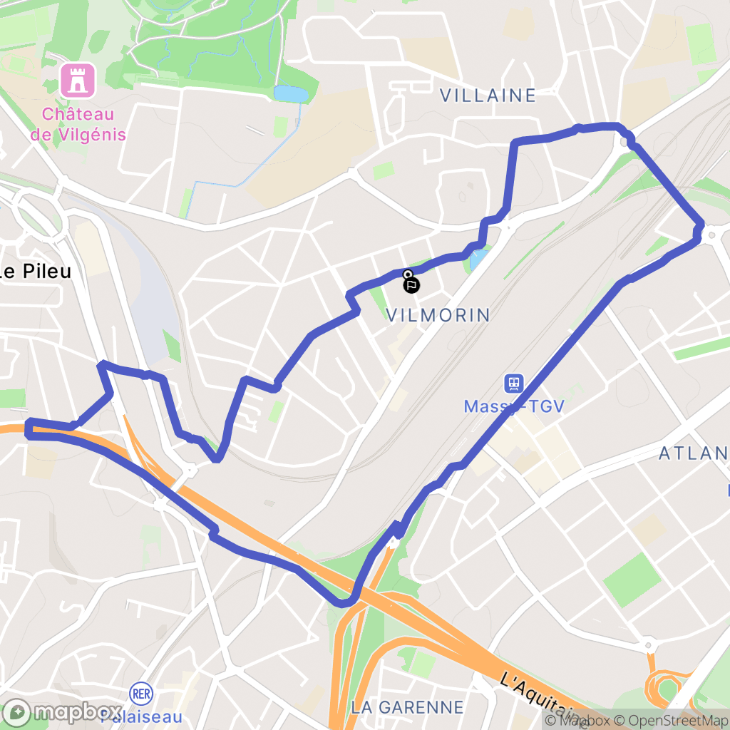 Massy : carte du parcours de randonnée - France