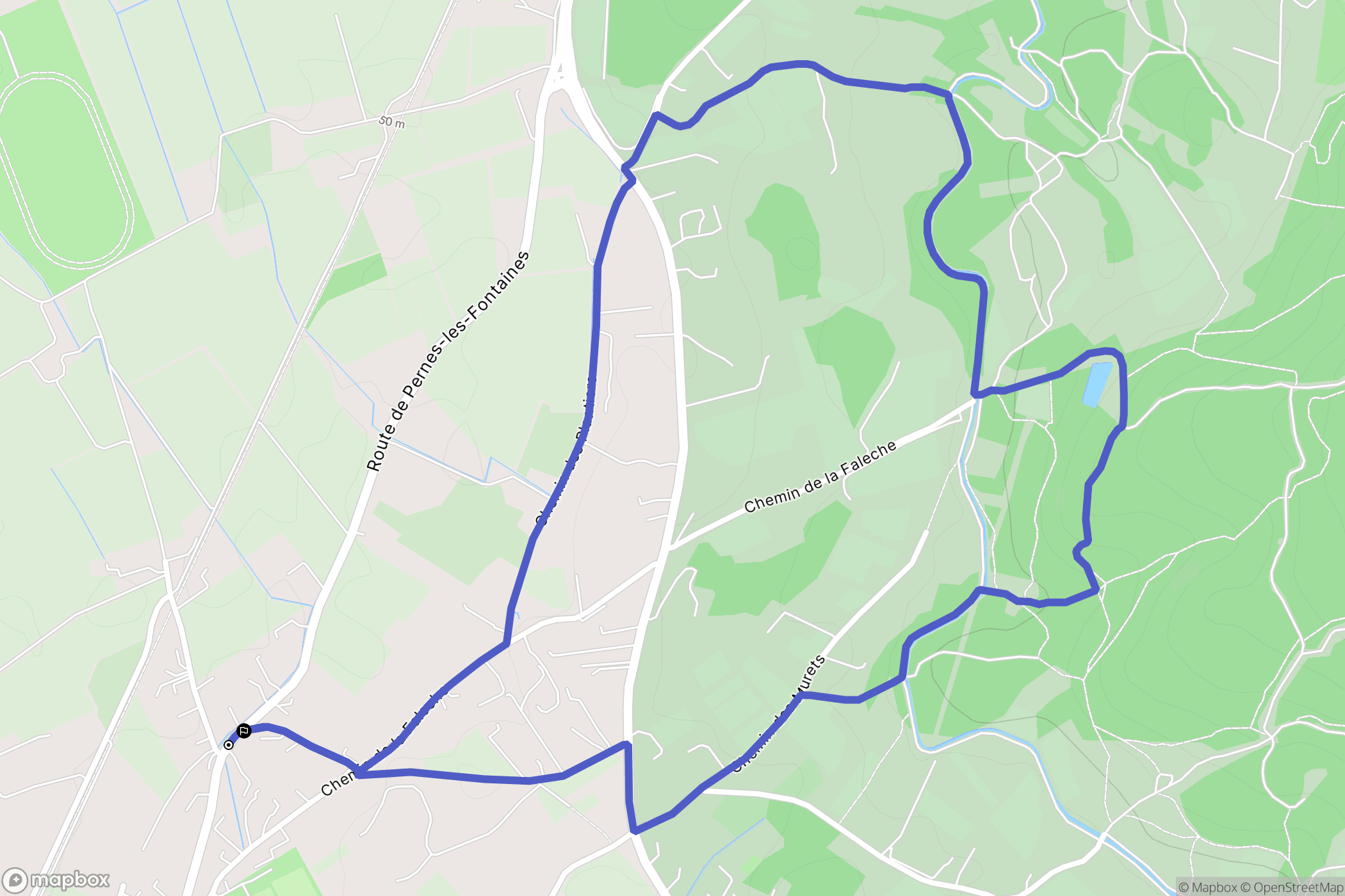 Velleron : carte du parcours de randonnée - France