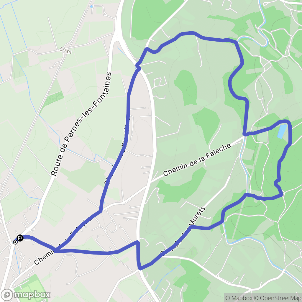 Velleron : carte du parcours de randonnée - France