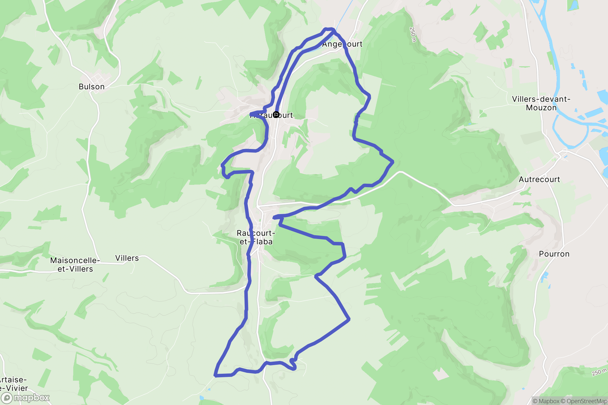 Haraucourt : carte du parcours de randonnée - France