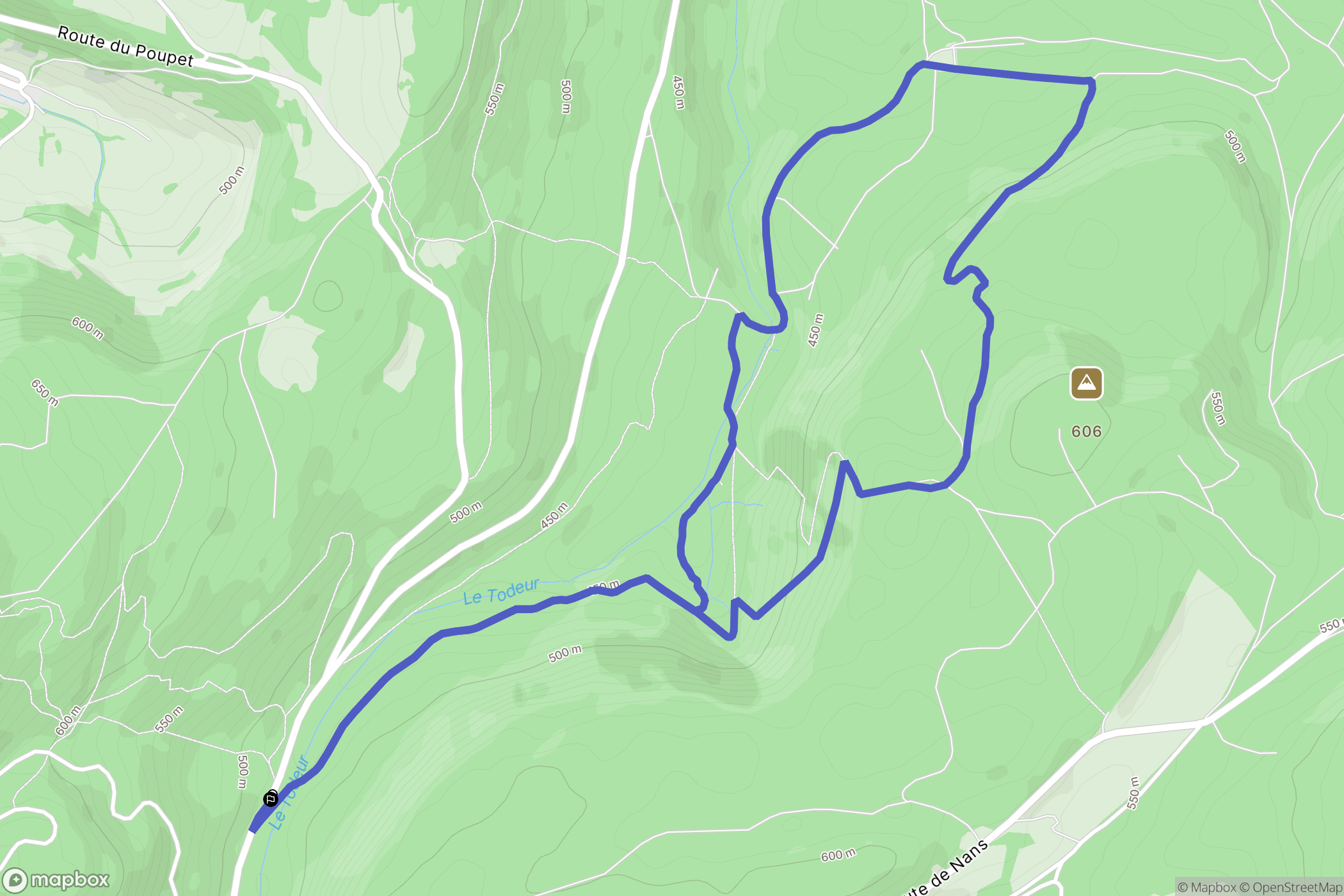 Salins les Bains : carte du parcours de randonnée - France