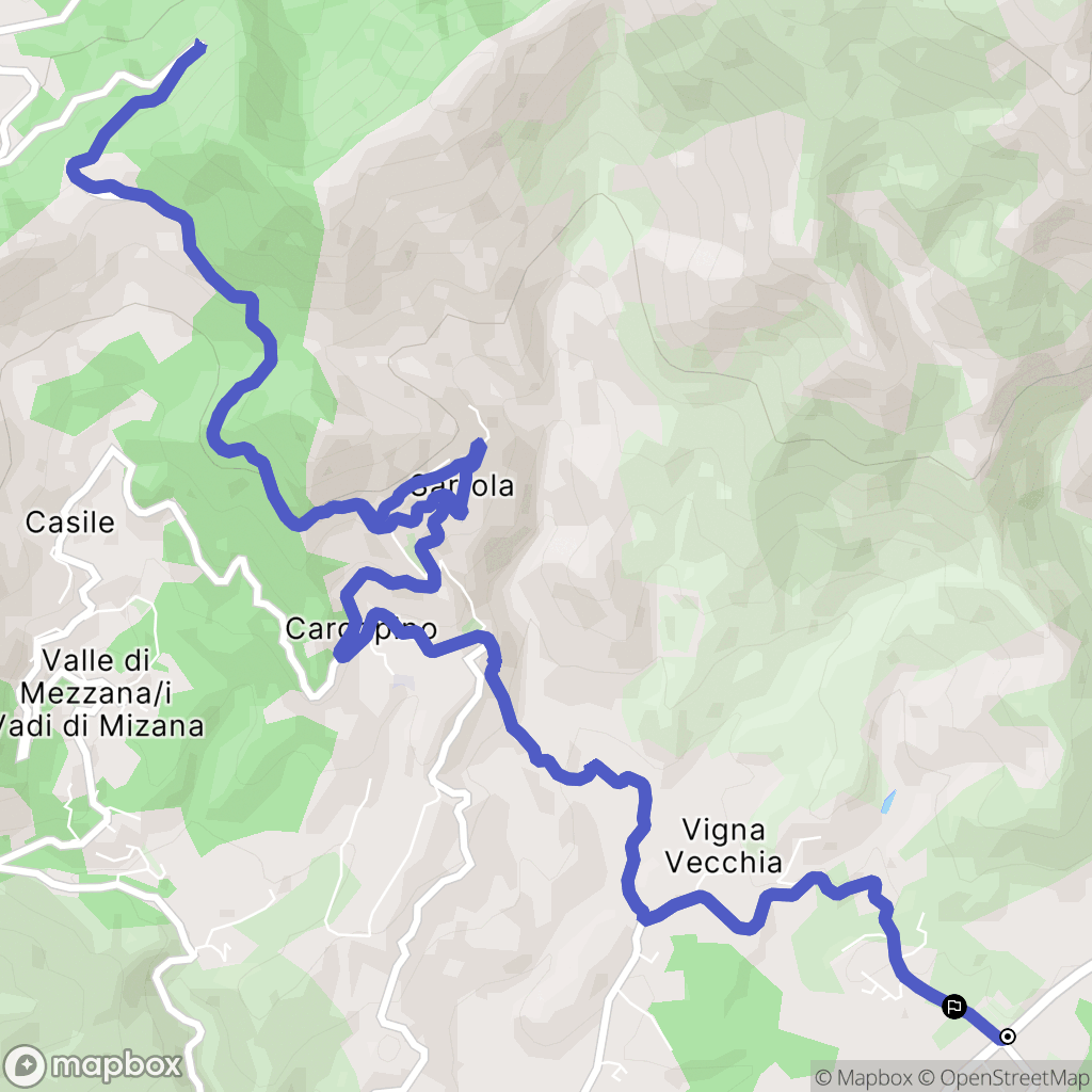 Peri : carte du parcours de randonnée - France
