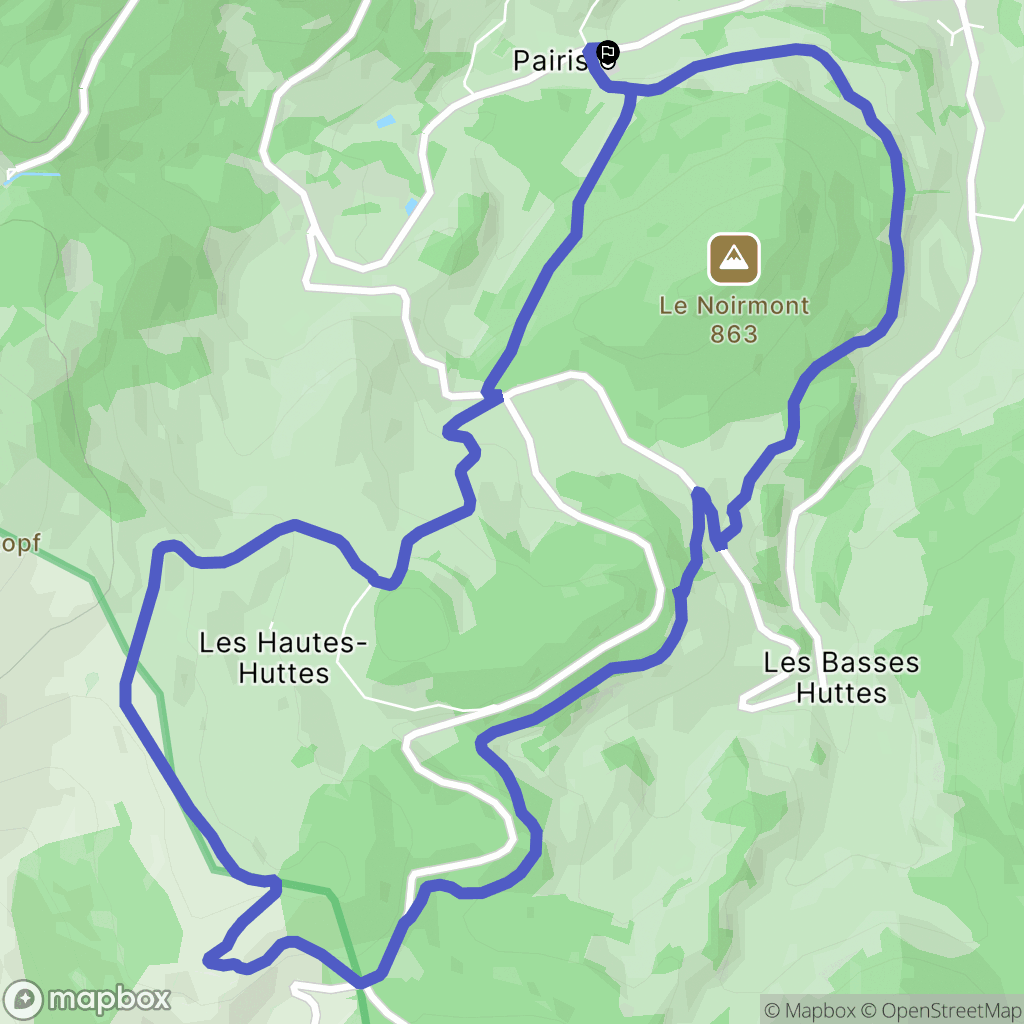 Orbey : carte du parcours de randonnée - France