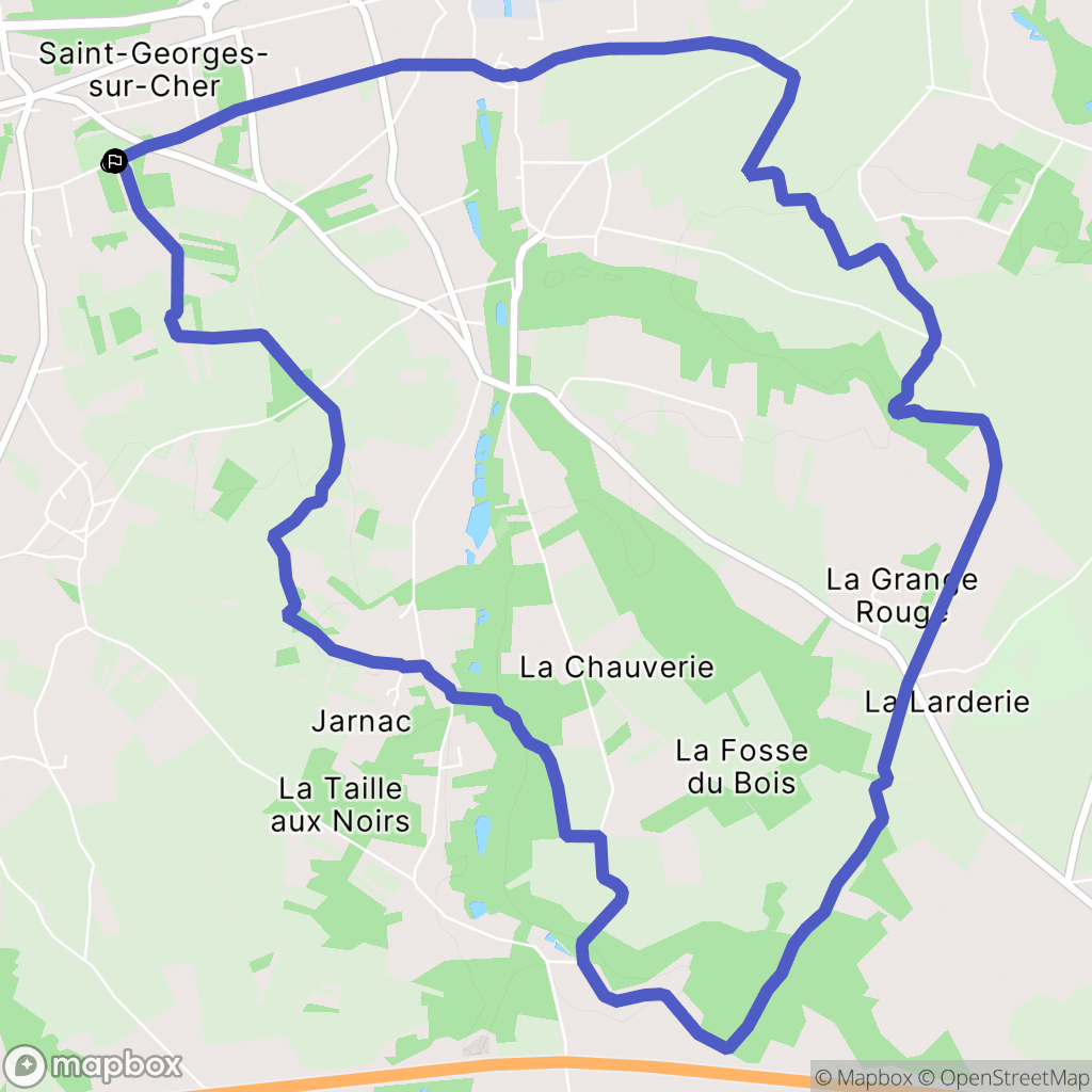 Saint-Georges-sur-Cher : carte du parcours de randonnée - France