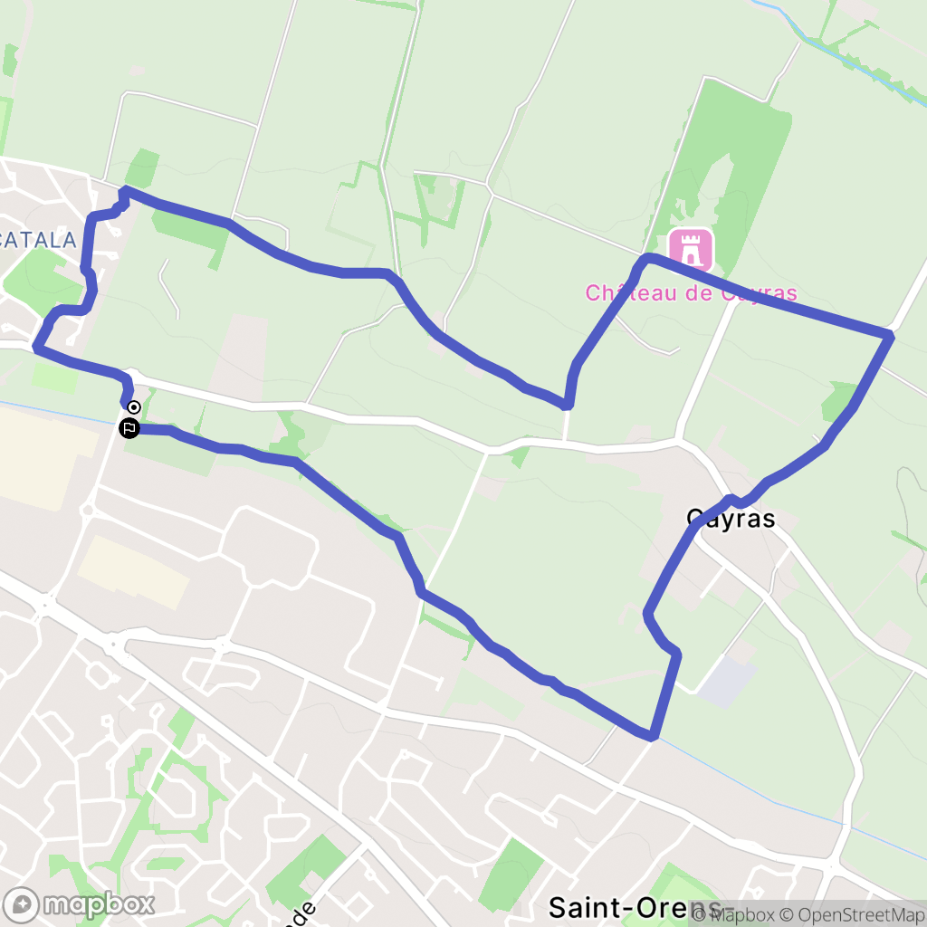 Saint-Orens-de-Gameville : carte du parcours de randonnée - France