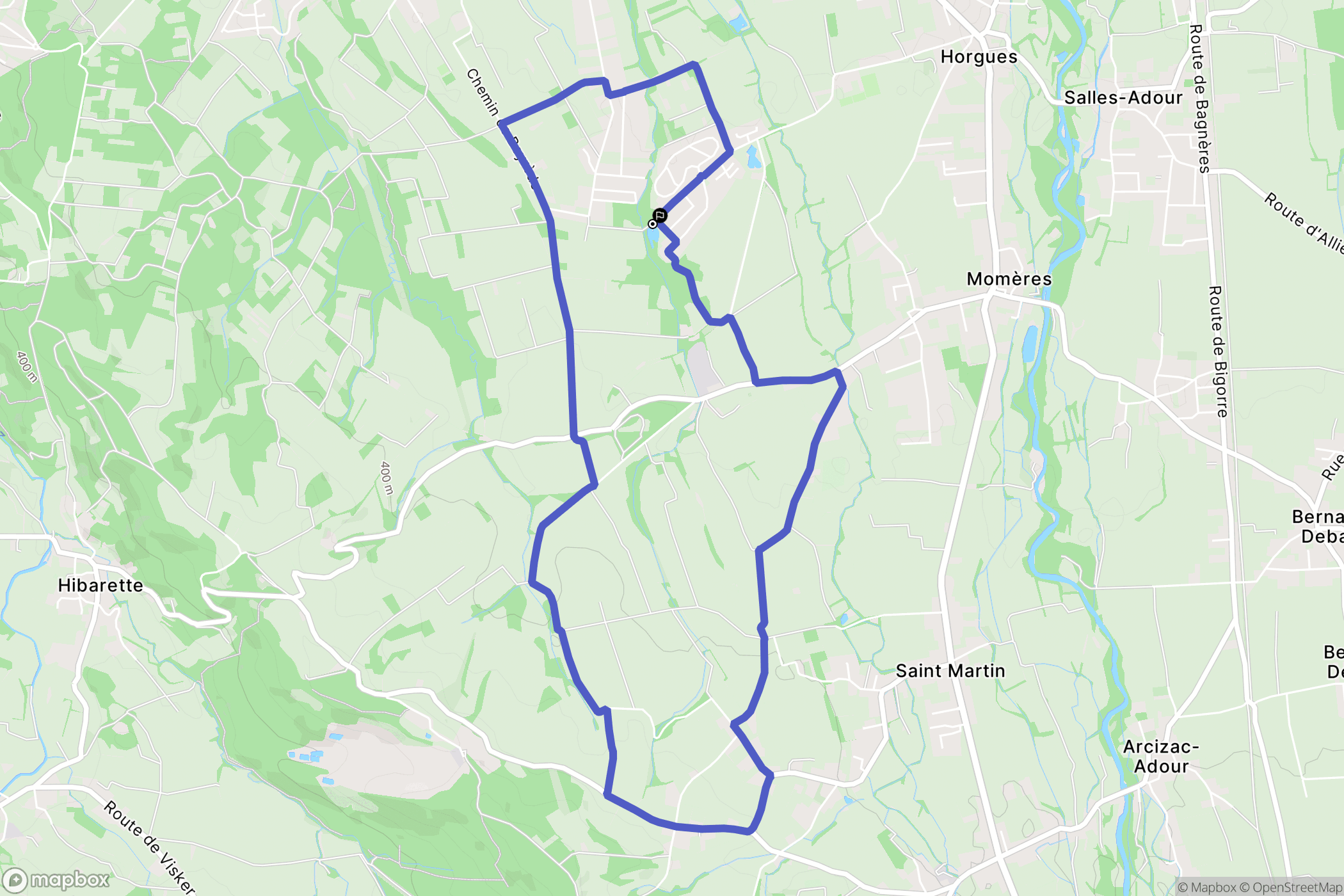 Horgues : carte du parcours de randonnée - France