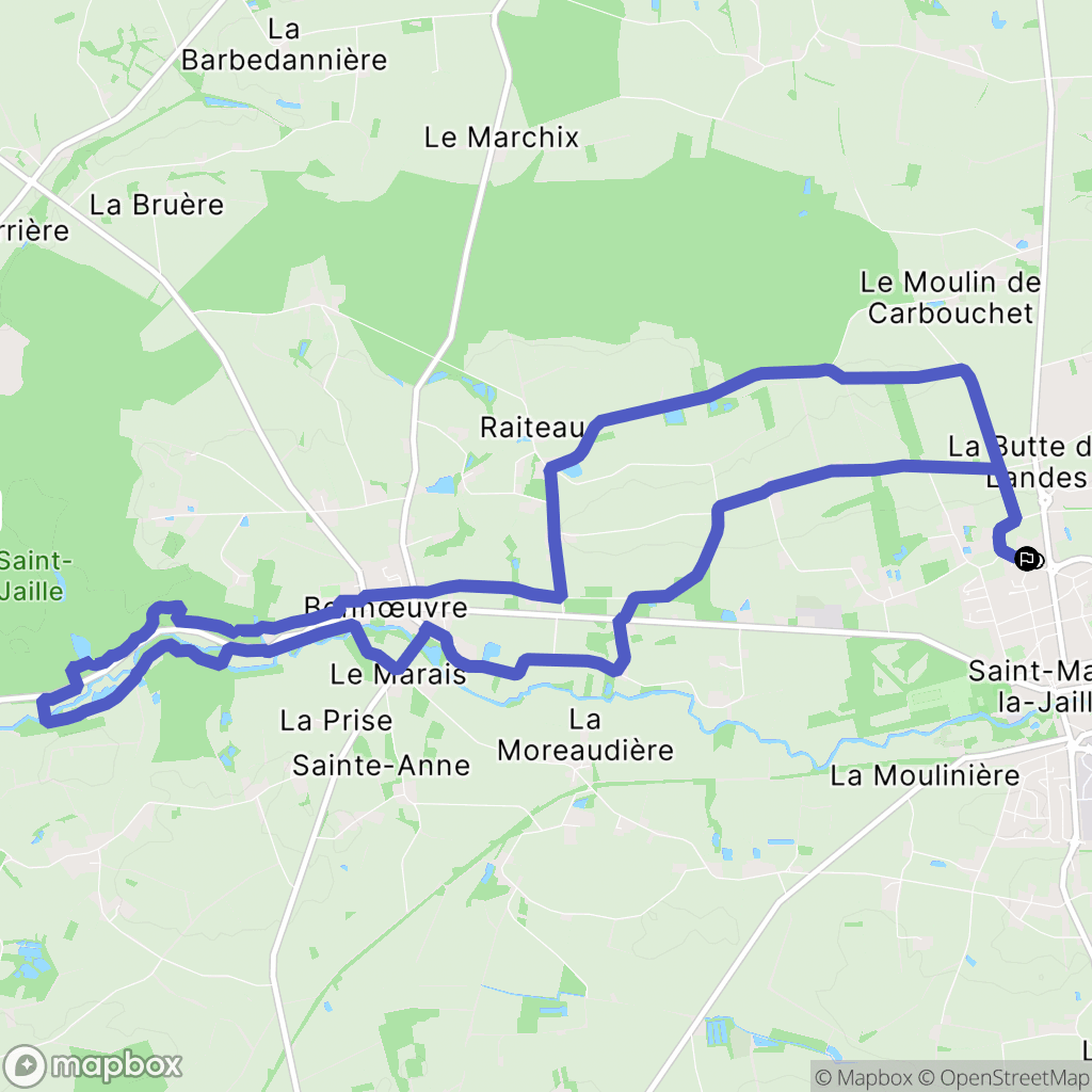Vallons-de-L'Erdre : carte du parcours de randonnée - France