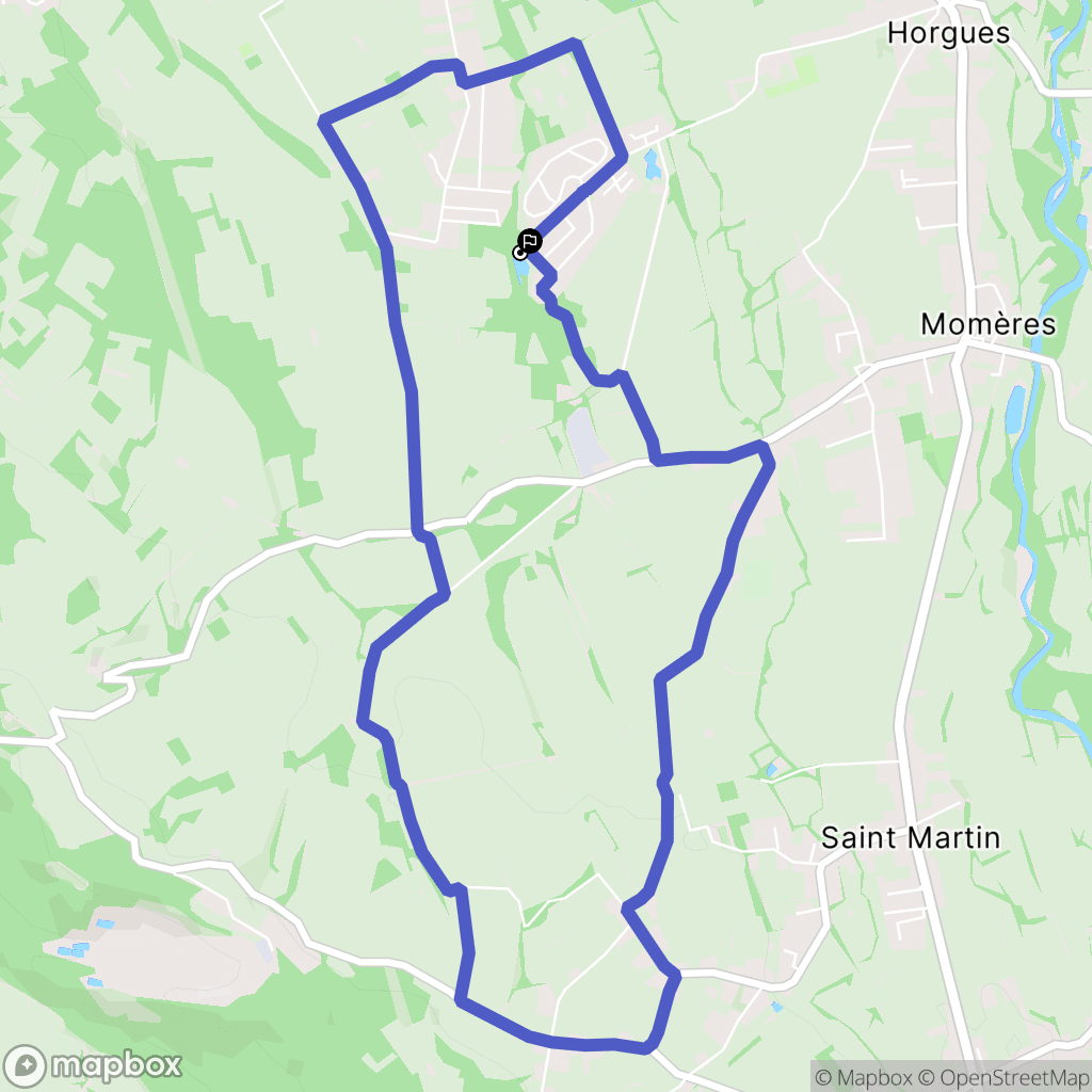 Horgues : carte du parcours de randonnée - France