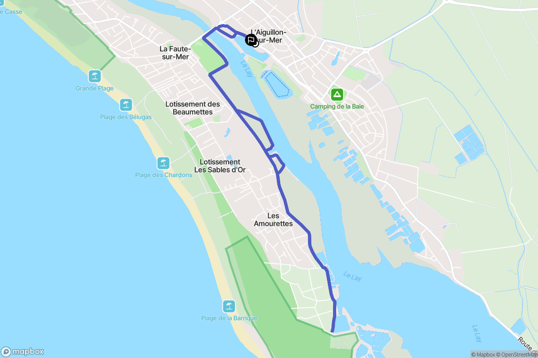 L'Aiguillon-la-Presqu'île : carte du parcours de randonnée - France
