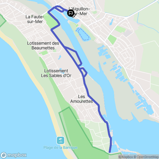 L'Aiguillon-la-Presqu'île : carte du parcours de randonnée - France
