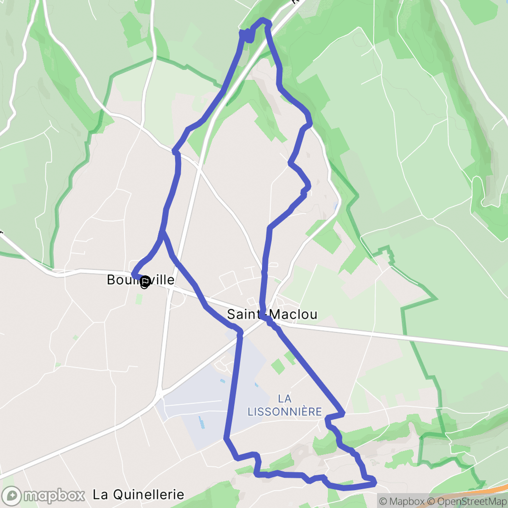 Boulleville : carte du parcours de randonnée - France