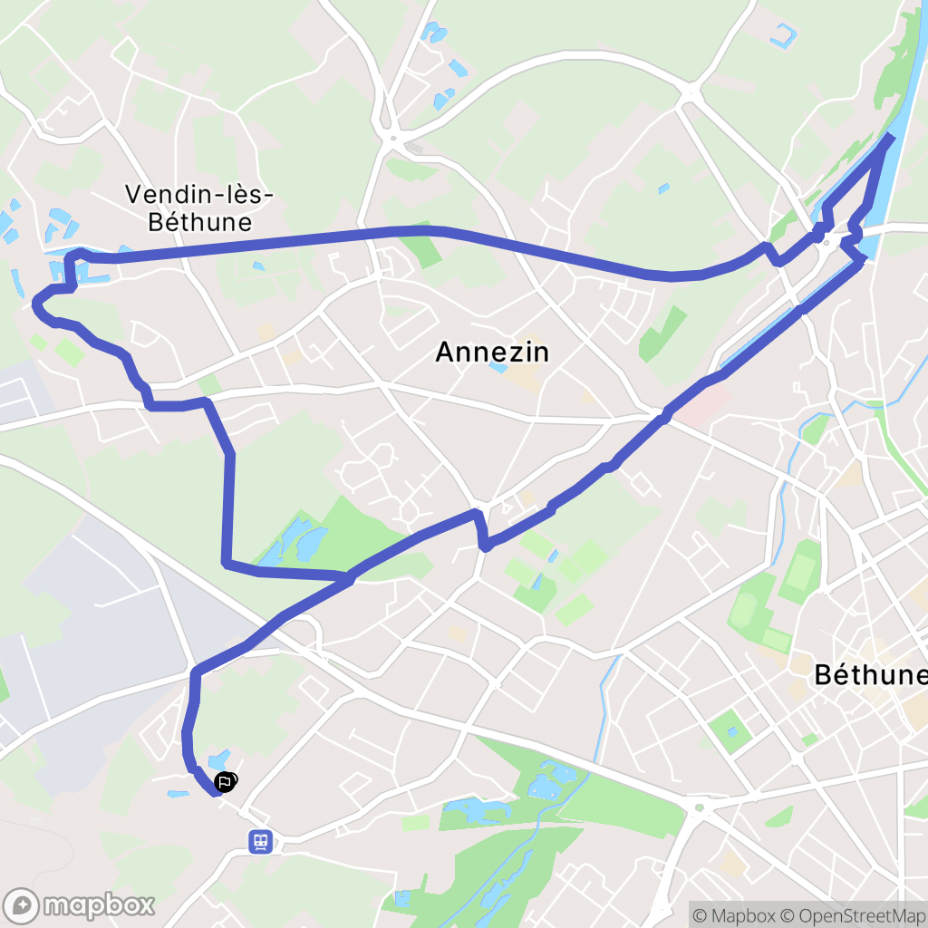 Annezin : carte du parcours de randonnée - France