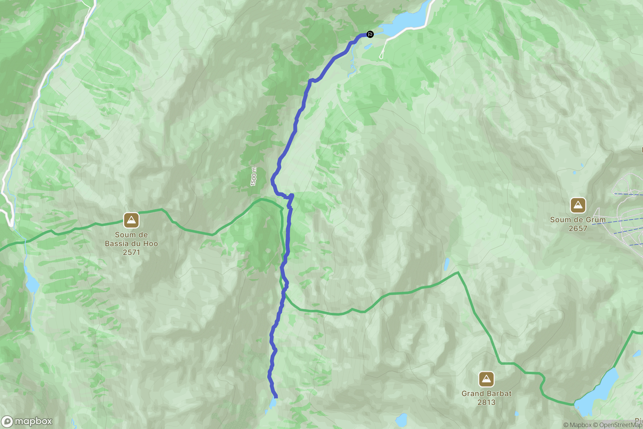 Estaing : carte du parcours de randonnée - France