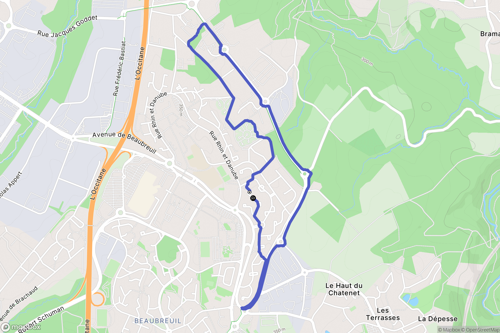 Limoges : carte du parcours de randonnée - France