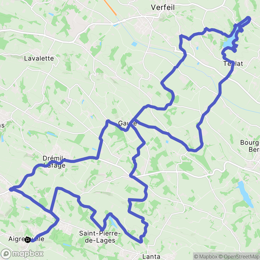 Aigrefeuille : carte du parcours de randonnée - France